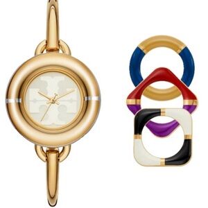 Tory Burch Miller Watch Bangle Set, Gold , TBW6016SET, New